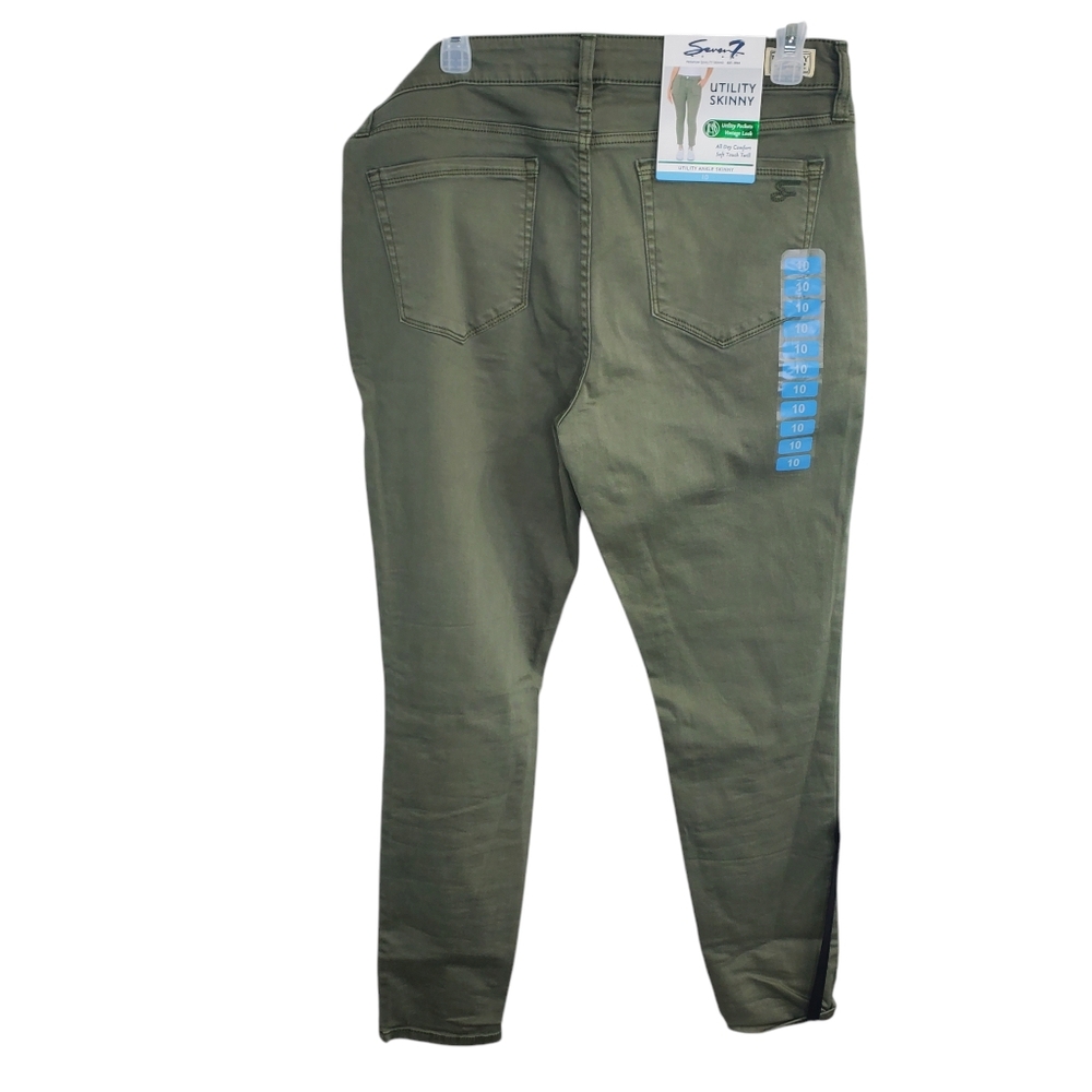 NWT Seven 7 green skinny jeans size 10 - Picture 2 of 4
